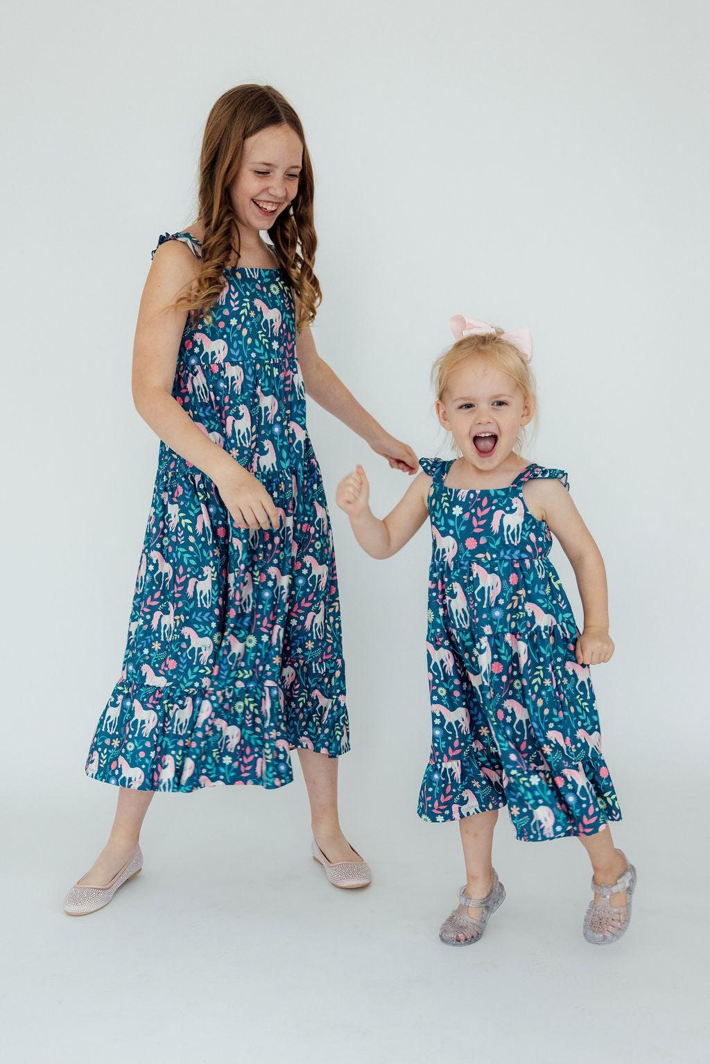 Wish Upon a Unicorn Ruffle Maxi Dress